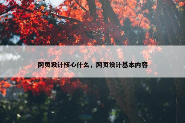 网页设计核心什么，网页设计基本内容