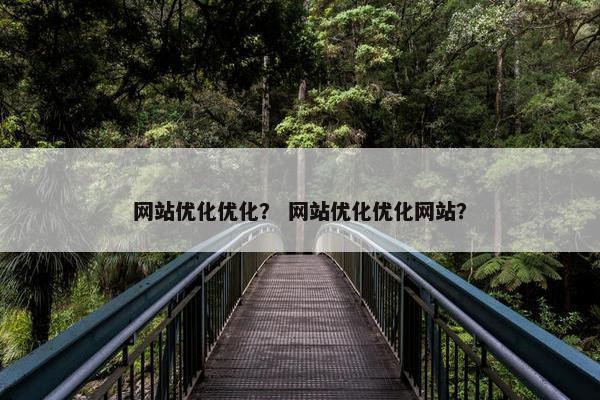 网站优化优化？ 网站优化优化网站？