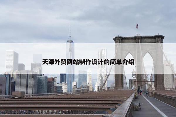天津外贸网站制作设计的简单介绍