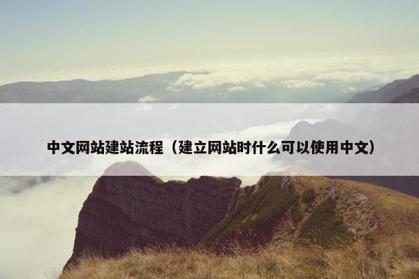 中文网站建站流程（建立网站时什么可以使用中文）