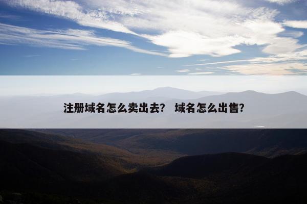 注册域名怎么卖出去？ 域名怎么出售？