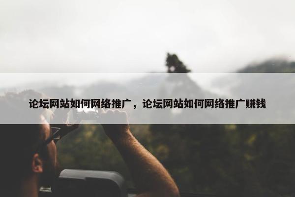 论坛网站如何网络推广，论坛网站如何网络推广赚钱