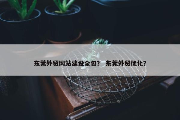 东莞外贸网站建设全包？ 东莞外贸优化？