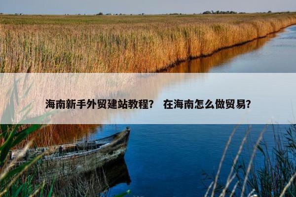 海南新手外贸建站教程？ 在海南怎么做贸易？