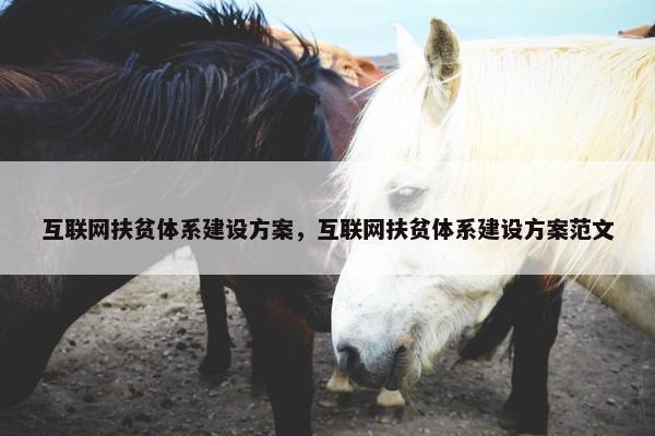 互联网扶贫体系建设方案，互联网扶贫体系建设方案范文