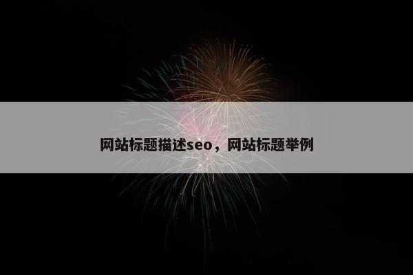 网站标题描述seo，网站标题举例