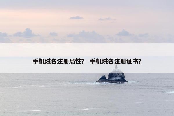 手机域名注册局性？ 手机域名注册证书？