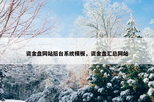 资金盘网站后台系统模板，资金盘汇总网站