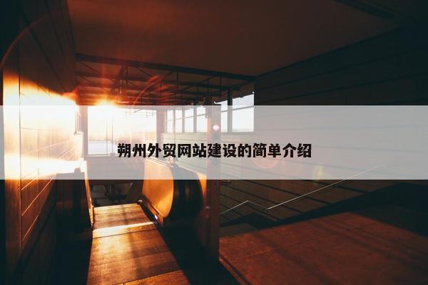 朔州外贸网站建设的简单介绍