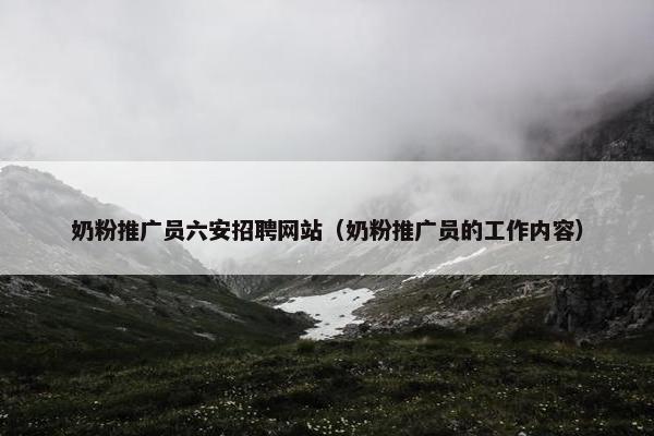 奶粉推广员六安招聘网站（奶粉推广员的工作内容）
