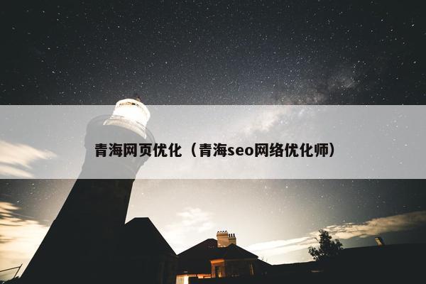 青海网页优化（青海seo网络优化师）