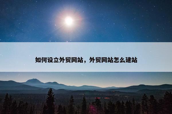 如何设立外贸网站，外贸网站怎么建站