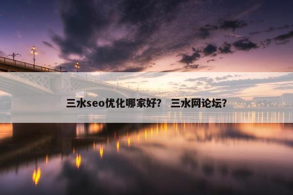 三水seo优化哪家好？ 三水网论坛？