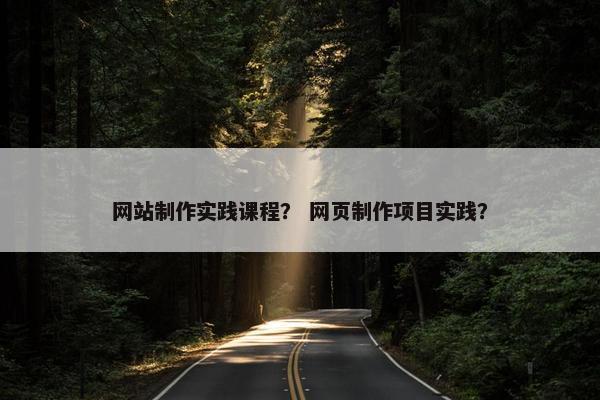 网站制作实践课程？ 网页制作项目实践？