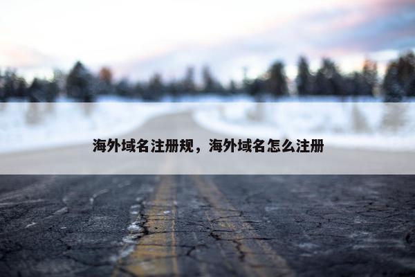 海外域名注册规，海外域名怎么注册