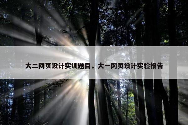 大二网页设计实训题目，大一网页设计实验报告