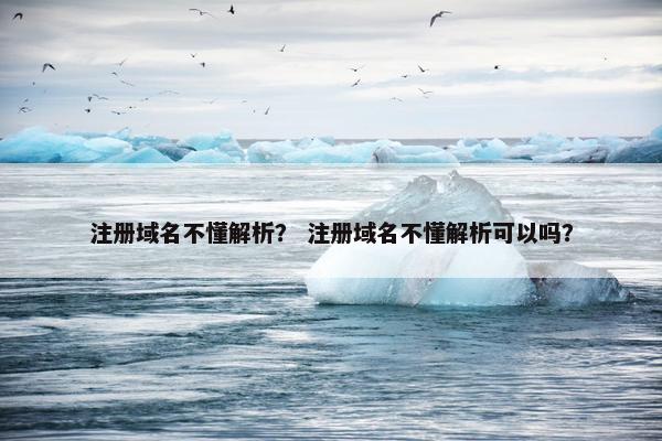 注册域名不懂解析？ 注册域名不懂解析可以吗？
