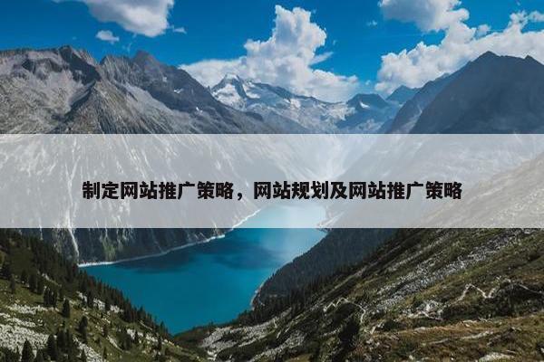 制定网站推广策略，网站规划及网站推广策略