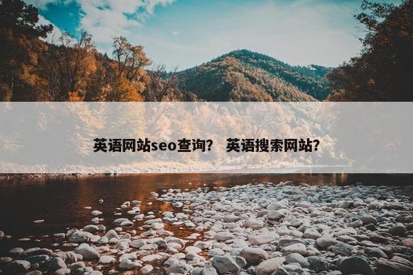 英语网站seo查询？ 英语搜索网站？