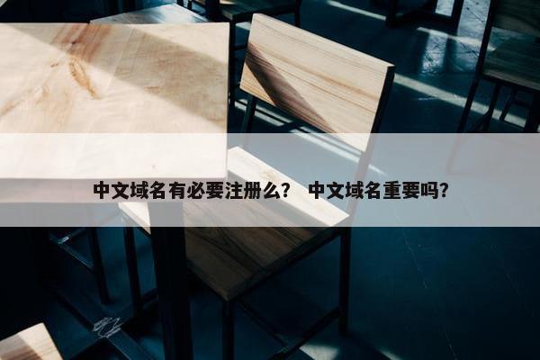 中文域名有必要注册么？ 中文域名重要吗？