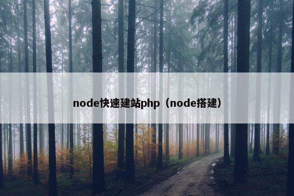 node快速建站php（node搭建）