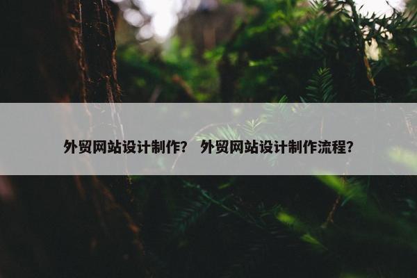 外贸网站设计制作？ 外贸网站设计制作流程？