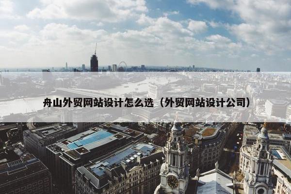 舟山外贸网站设计怎么选（外贸网站设计公司）