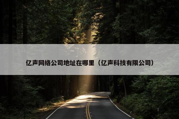 亿声网络公司地址在哪里（亿声科技有限公司）