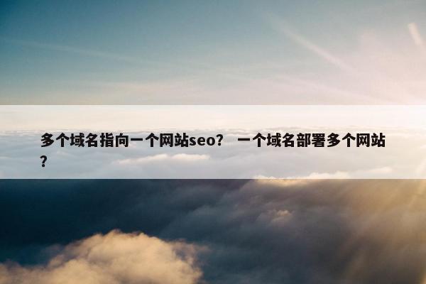 多个域名指向一个网站seo？ 一个域名部署多个网站？