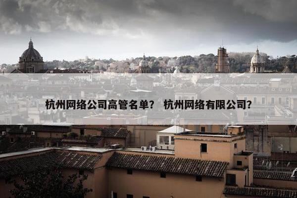 杭州网络公司高管名单？ 杭州网络有限公司？