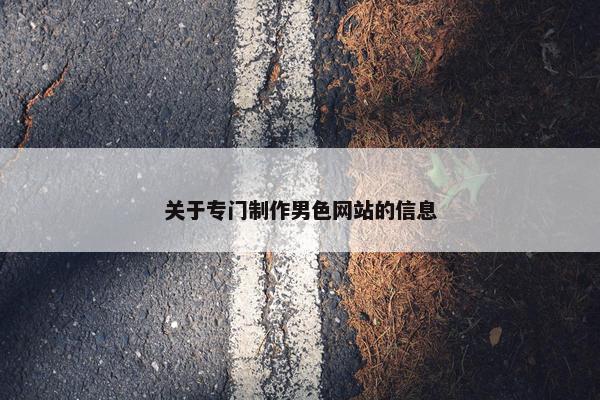 关于专门制作男色网站的信息