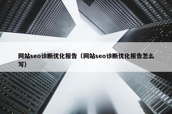 网站seo诊断优化报告（网站seo诊断优化报告怎么写）