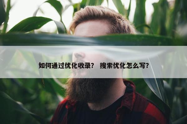 如何通过优化收录？ 搜索优化怎么写？