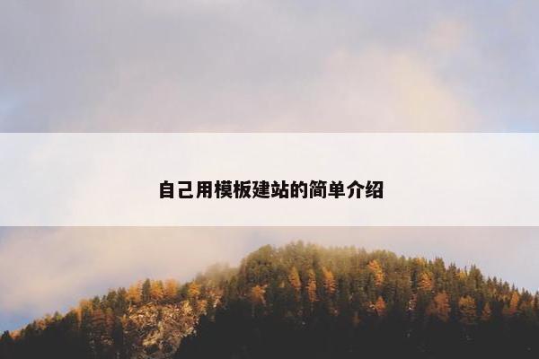自己用模板建站的简单介绍