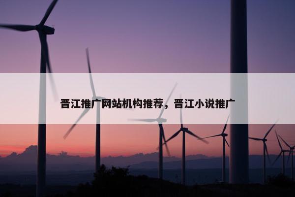 晋江推广网站机构推荐，晋江小说推广