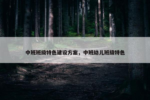 中班班级特色建设方案，中班幼儿班级特色