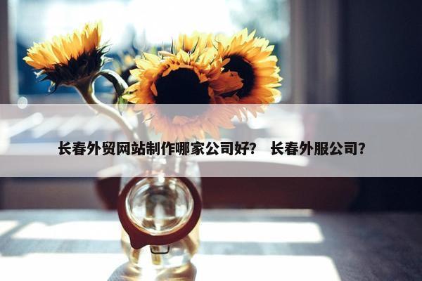 长春外贸网站制作哪家公司好？ 长春外服公司？