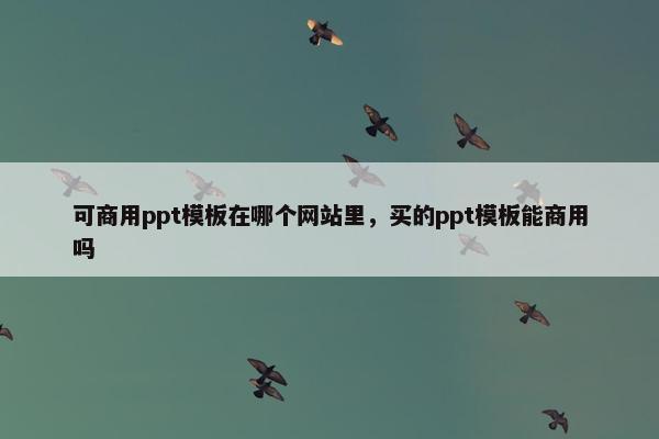 可商用ppt模板在哪个网站里，买的ppt模板能商用吗
