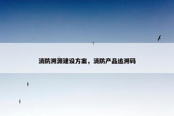 消防溯源建设方案，消防产品追溯码