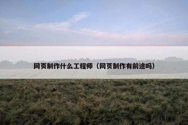 网页制作什么工程师（网页制作有前途吗）