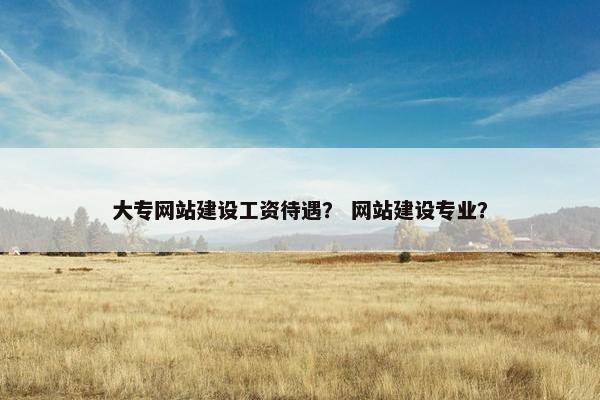 大专网站建设工资待遇？ 网站建设专业？
