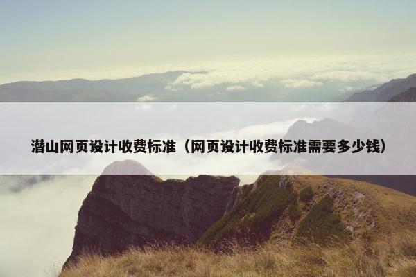 潜山网页设计收费标准（网页设计收费标准需要多少钱）