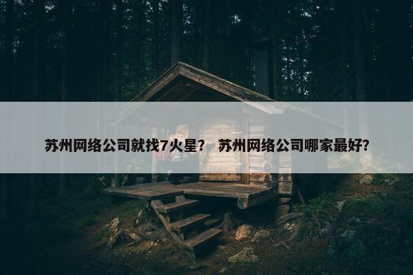 苏州网络公司就找7火星？ 苏州网络公司哪家最好？