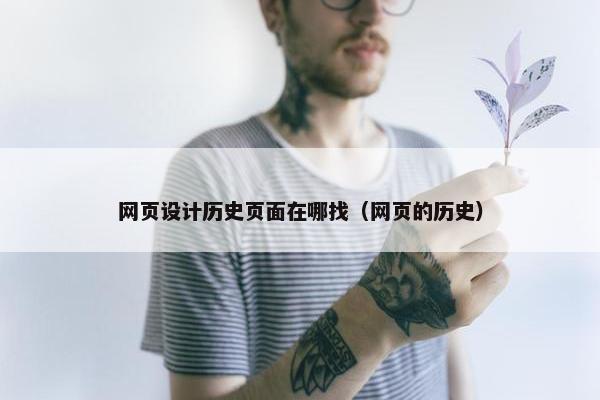 网页设计历史页面在哪找（网页的历史）