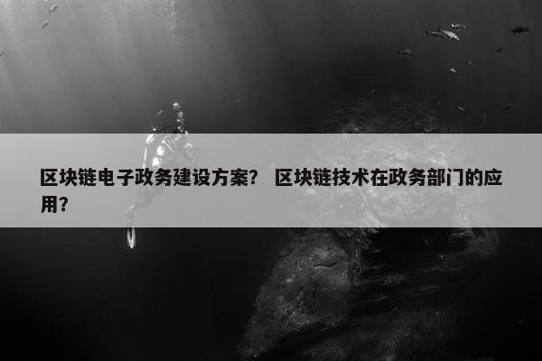 区块链电子政务建设方案？ 区块链技术在政务部门的应用？