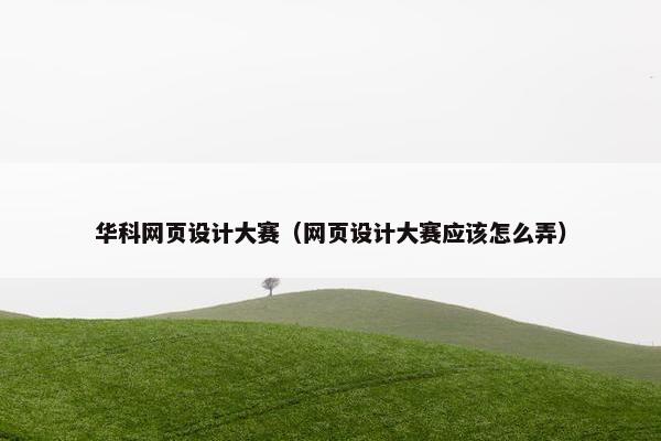 华科网页设计大赛（网页设计大赛应该怎么弄）