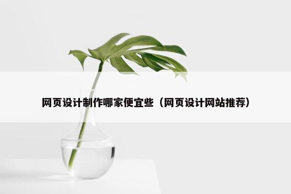 网页设计制作哪家便宜些（网页设计网站推荐）
