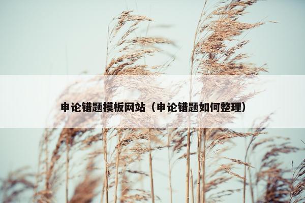 申论错题模板网站（申论错题如何整理）