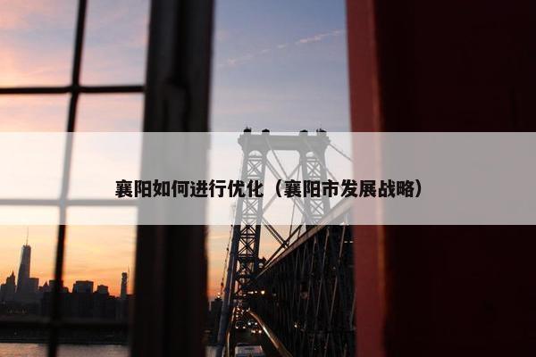 襄阳如何进行优化（襄阳市发展战略）