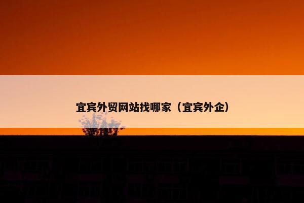 宜宾外贸网站找哪家（宜宾外企）